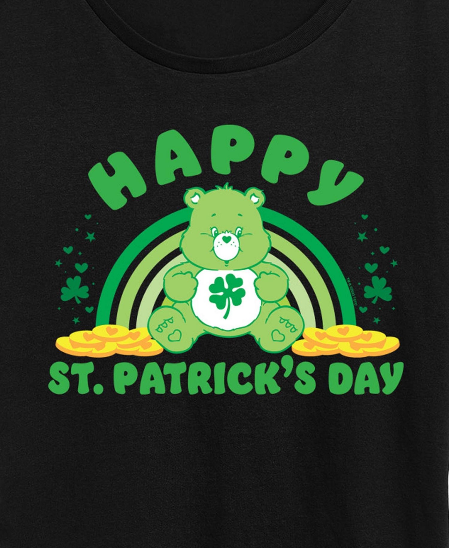 Plus Size Care Bears Happy St. Patrick's Day Crewneck T-Shirt