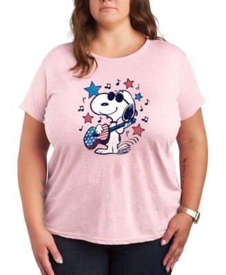 Plus Size Peanuts Snoopy Americana Guitar Short-Sleeve Graphic T-Shirt