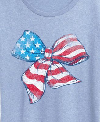 Women's Instant Message American Flag Bow Graphic Crewneck T-Shirt