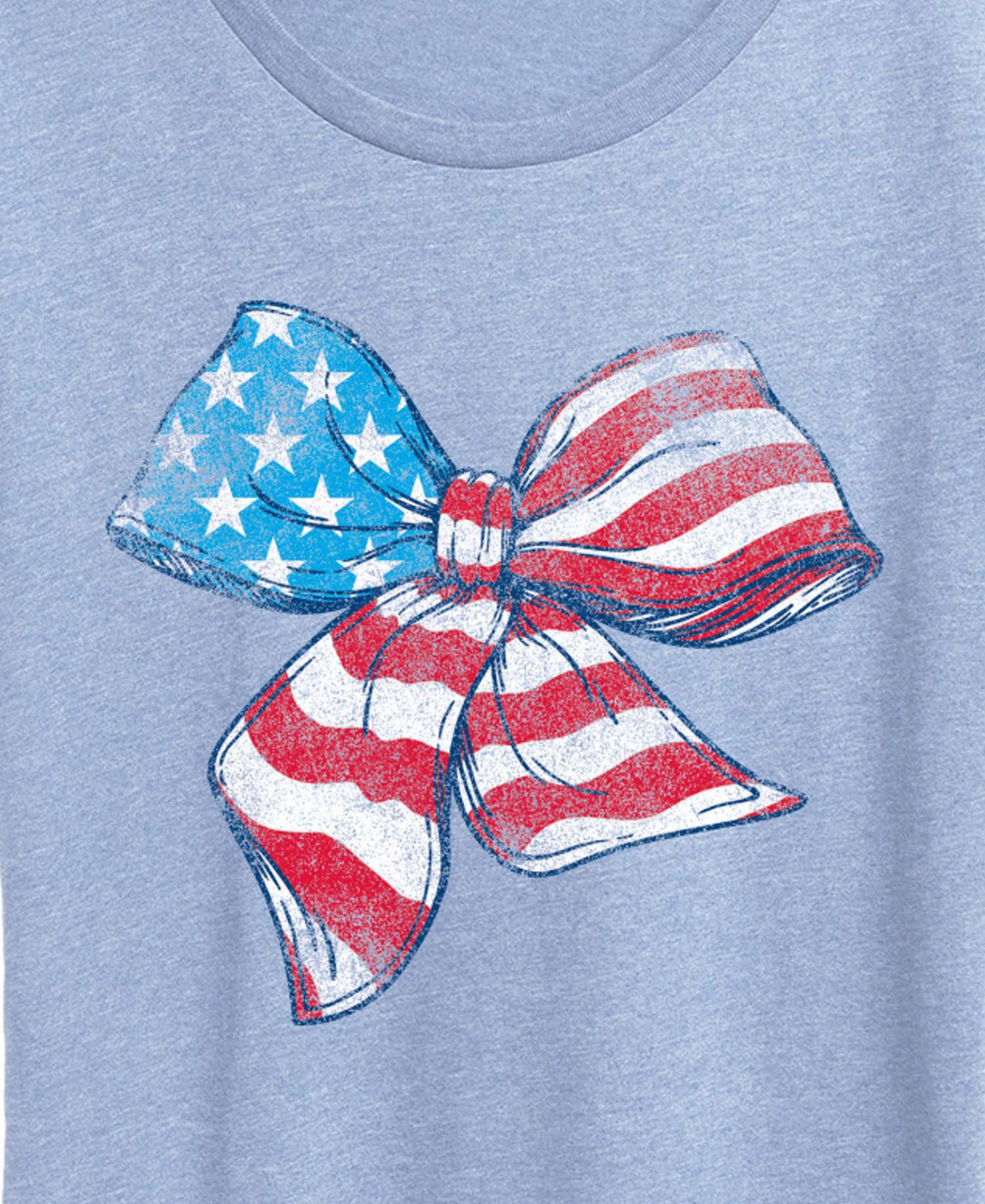 Women's Instant Message American Flag Bow Graphic Crewneck T-Shirt