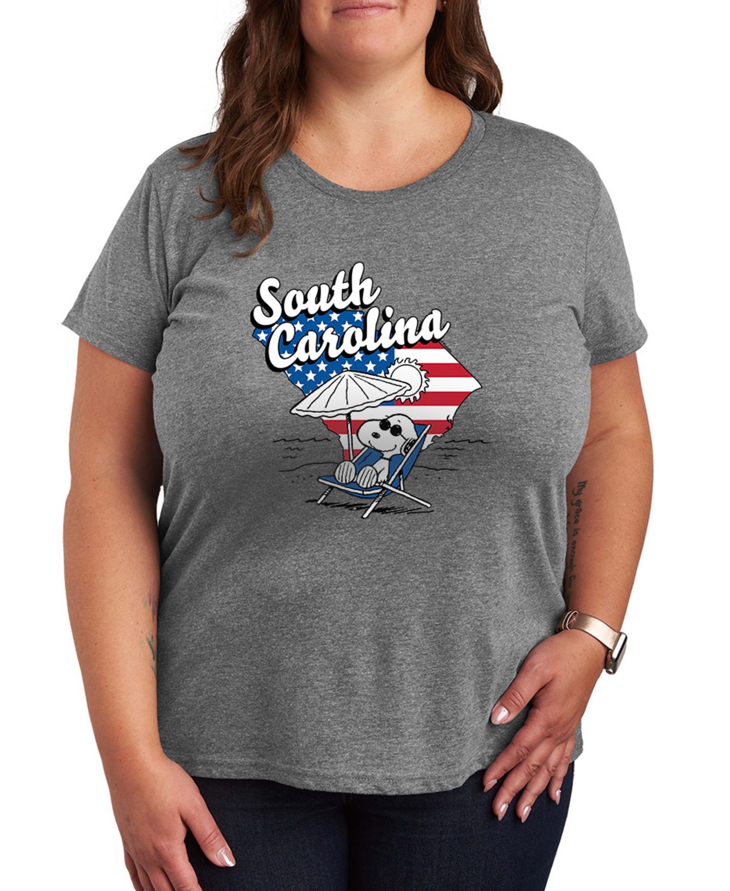 Plus Size Peanuts South Carolina Graphic Crewneck T-Shirt
