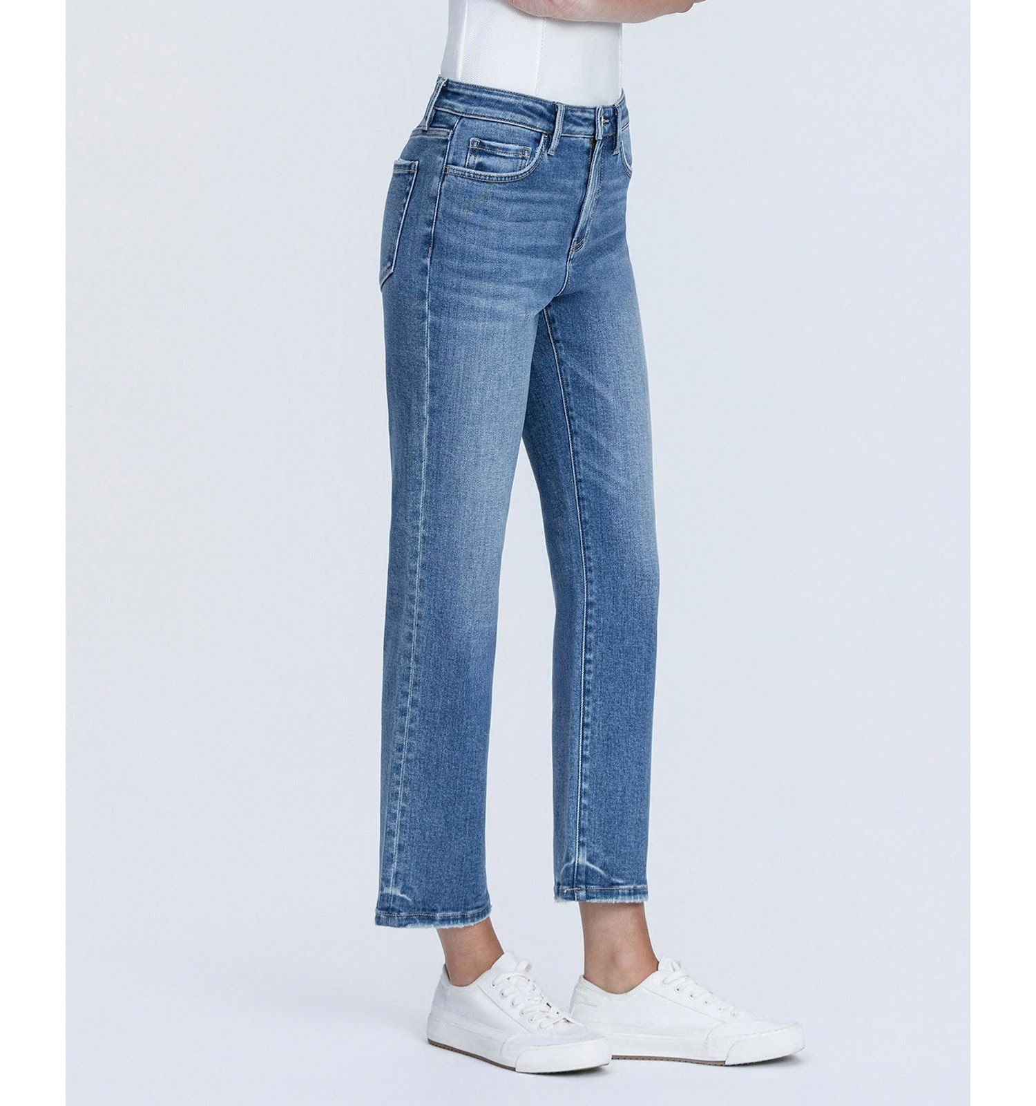 Women's High Rise Crop Straight Jeans
