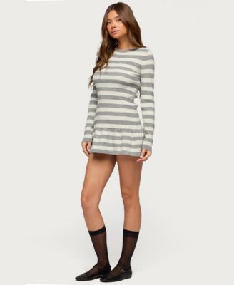 Women's Caisyn Striped Ribbed Knit Mini Dress