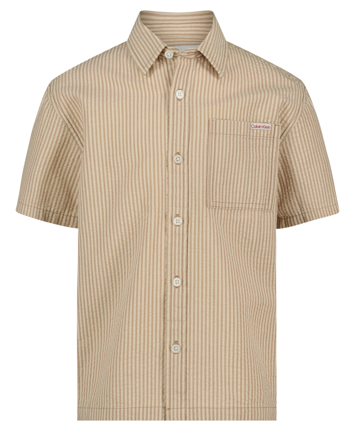 Calvin Klein Boys' 8-16 Resort Short-Sleeve Woven Shirt - Tigers Eye