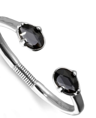 Gray Facted Crystals Rigid Bracelet