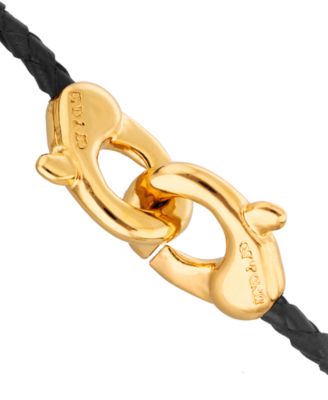 Men Black Leather Bracelet