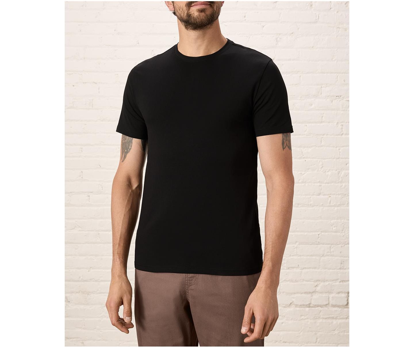 Мужская футболка Pact Luxe Signature Slim Crew Neck Tee Made With Organic Cotton, цвет: Чёрный — фото 1