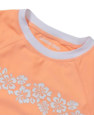 Girls Chlorine Resistant Short Sleeve Rash Guard 3 Piece Swimsuit Set