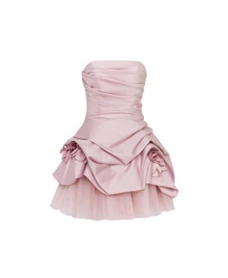 Womens Rosette mini dress in misty rose