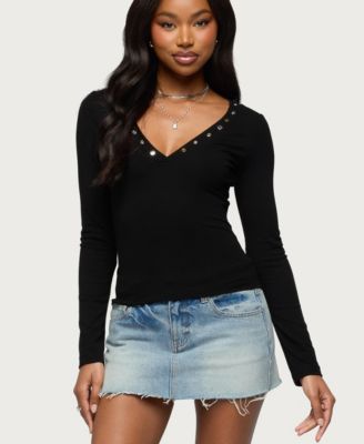 Women's Rossie Stud & Button Top