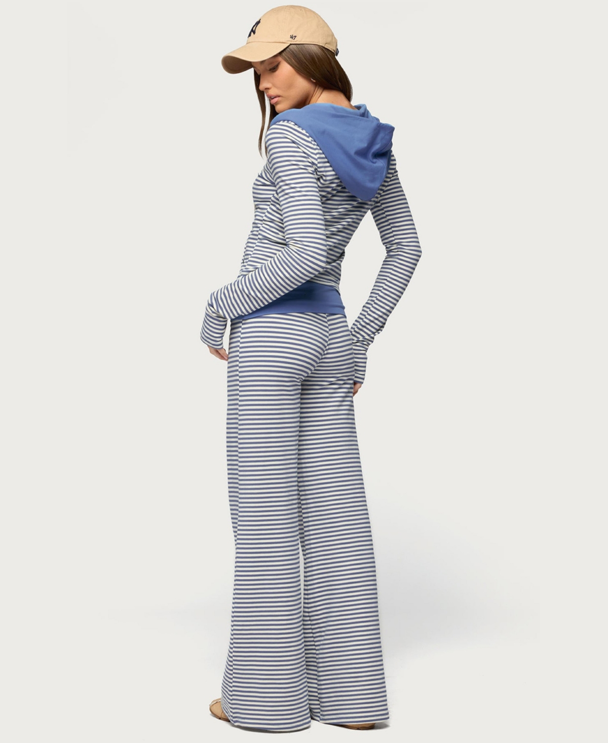 Edikted Women's Meggy Striped Zip Up Hoodie