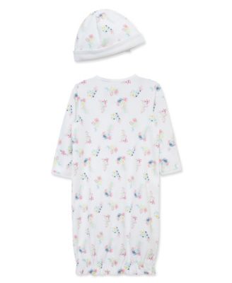 Baby Girls' Floral Sleeper Gown and Hat, 2-Piece Set