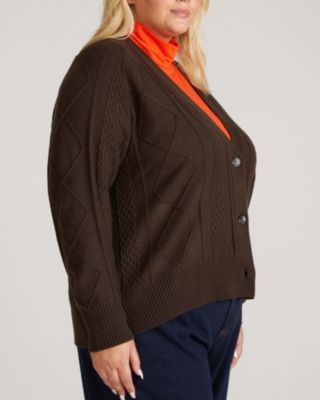 Plus Size Cable Knit Cardigan