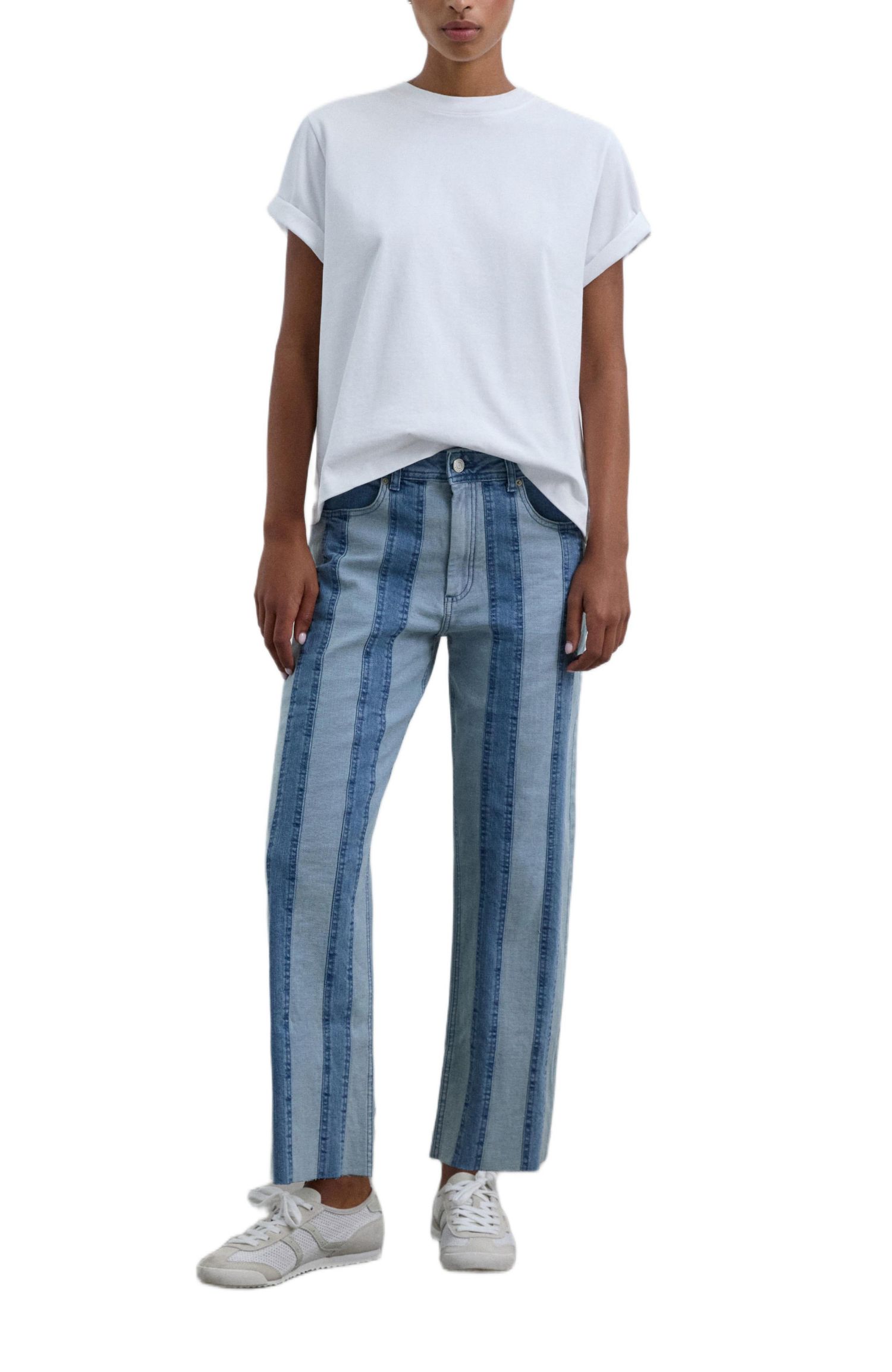 Women's Straight Patch Denim Pant
