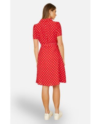 Women's Retro Shirt Polka Dot Dress