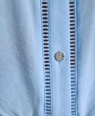 Women's Short-Sleeve Button-Down Top