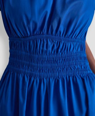 Women's Smocked V-Neck Midi Dress