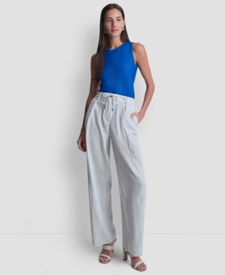 Women's Striped Wide-Leg Pants
