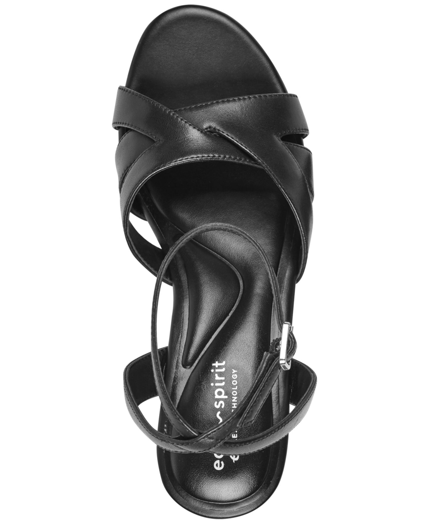 Женские сандалии Easy Spirit Delicia eFlex Leather Block Heel Dress Sandals, цвет: Чёрный кожаный — фото 4