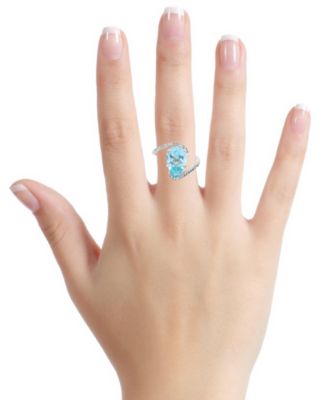 Sky Blue Topaz (3.45 ct. t.w.) & White Topaz (0.15 ct. t.w.) Ring in Sterling Silver (Also Available in Pink Amethyst)