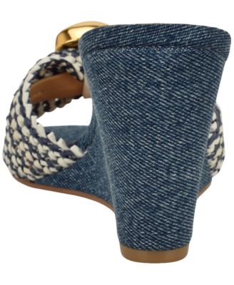 Women's Nessla Woven Ornamented Slip-On Wedge Sandals