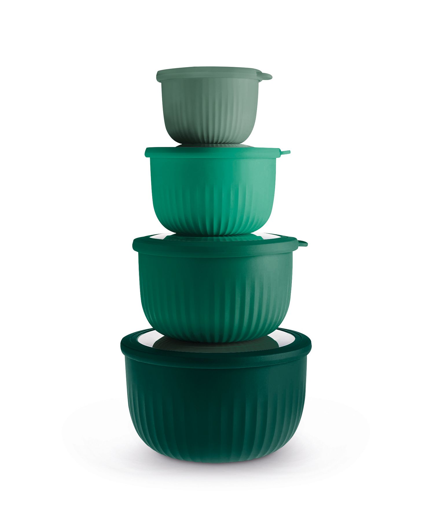 8-Piece Art & Cook Round Nesting Bowl Set with Lids (Ombre Teal)