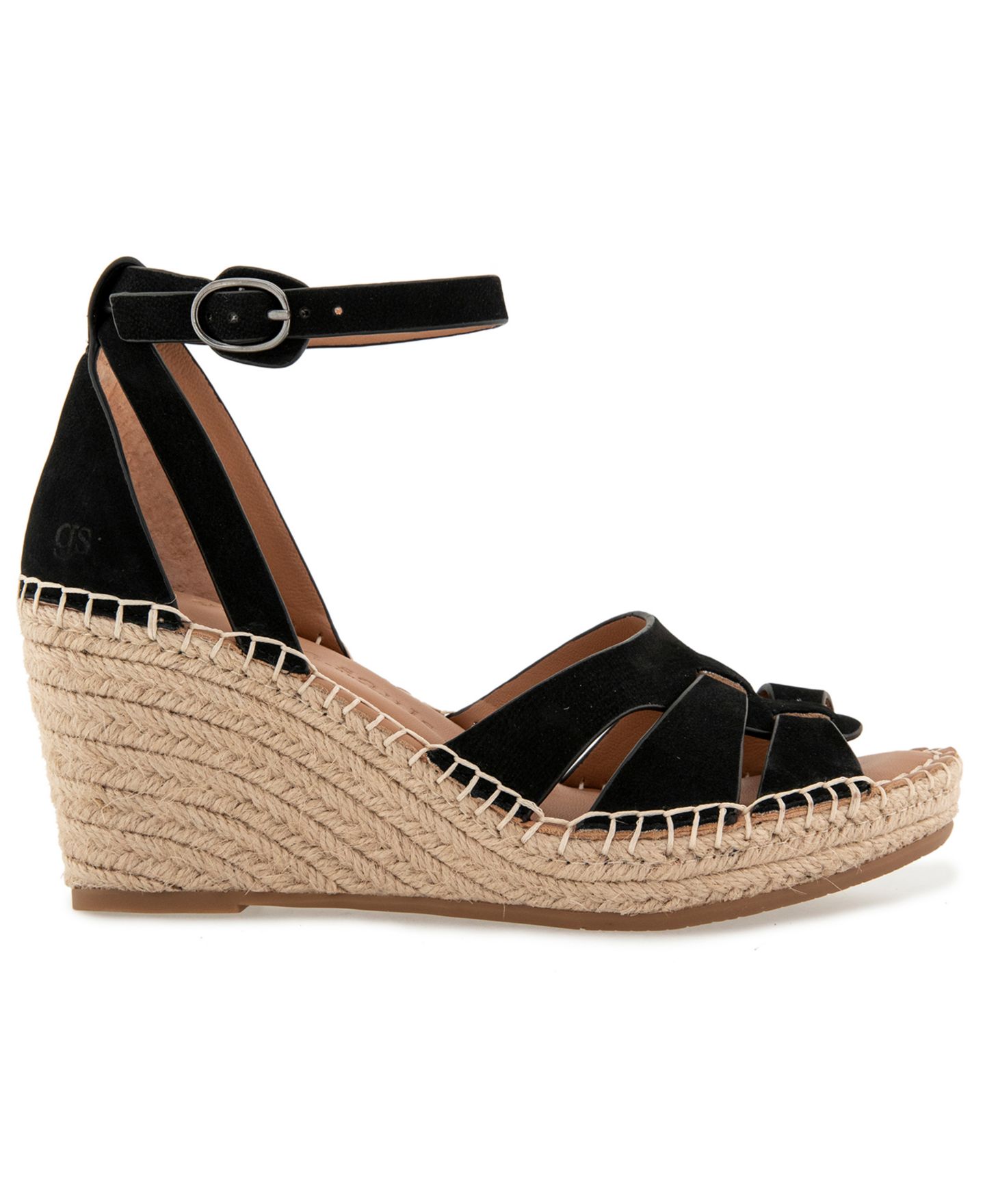 Женские сандалии Gentle Souls Coolie Espadrille Wedge, цвет: Чёрный нубуковый — фото 2