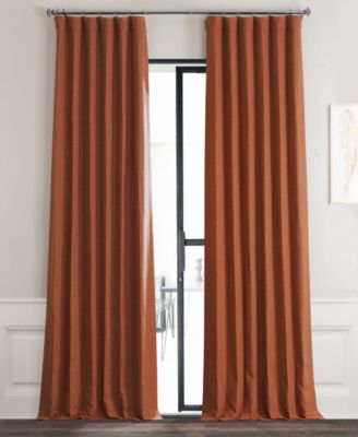 Bellino Textured Faux Linen Room Darkening Curtains For Bedroom and Living Room Curtains(1 Panel)