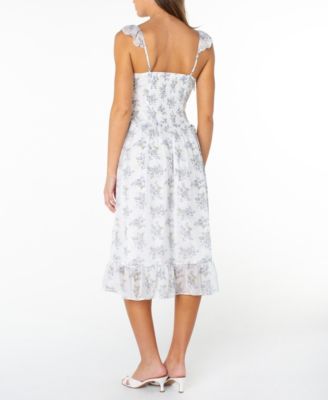 Juniors' Ruffle-Trim Sleeveless Midi Dress