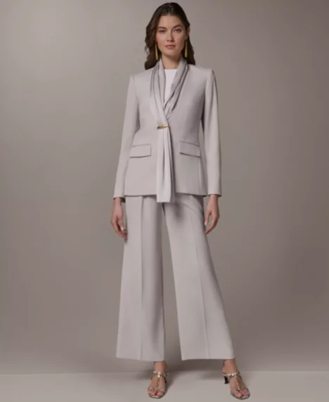 Petite Shawl Collar Long-Sleeve Jacket - Tuscan Grey