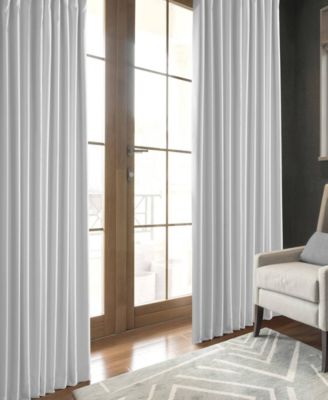 Mission White Faux Linen Hotel Blackout Curtain