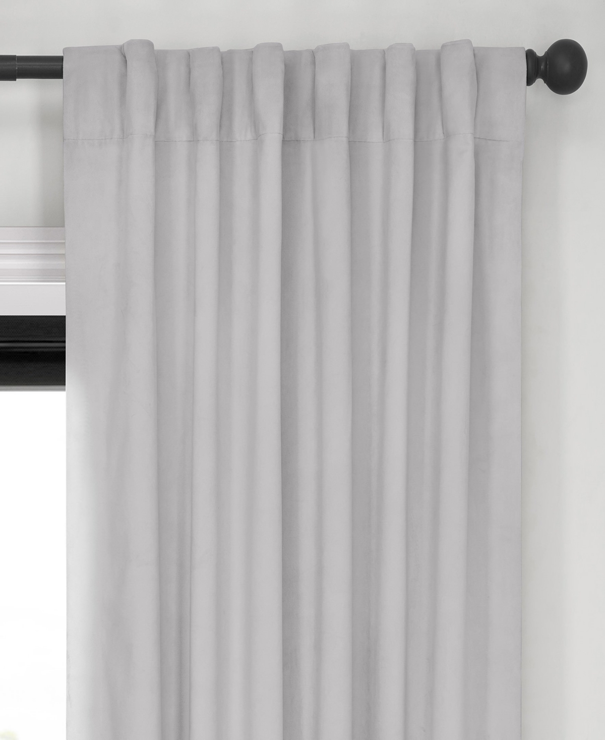 Half Price Drapes Reflection Grey Signature Velvet Blackout Curtain