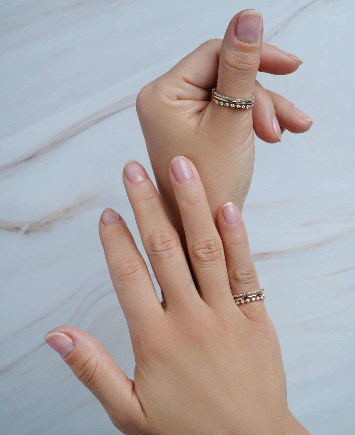 Wrapped Diamond Triple Row Stack Look Ring (1/4 ct. t.w.) 10k Gold, Created for Macy's