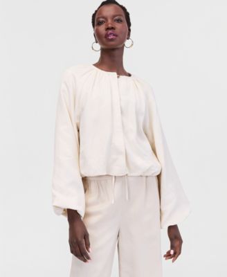 Women's Blouson-Sleeve Cropped Jacket