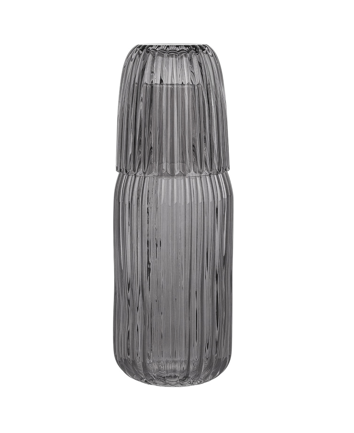 Jay Imports Ribbed Glass Carafe Set