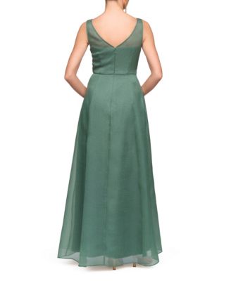 Women's Boat Neck Carey Organza Gown