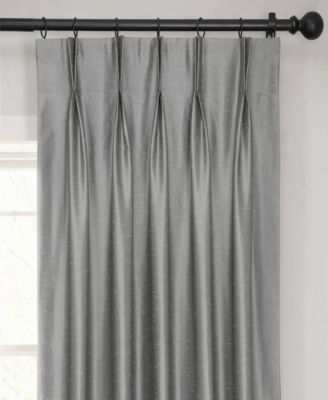 French Pleat Vintage Textured Faux Dupioni Silk Blackout Curtain