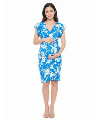 Women's and Plus Size Maternity Wrap Knee Length Dress