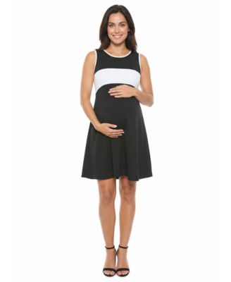 Women's and Plus Size Maternity Round Neck A-Line Dress