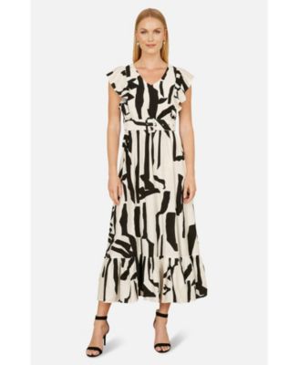 Women's Abstract Print Viscose Midi Dress