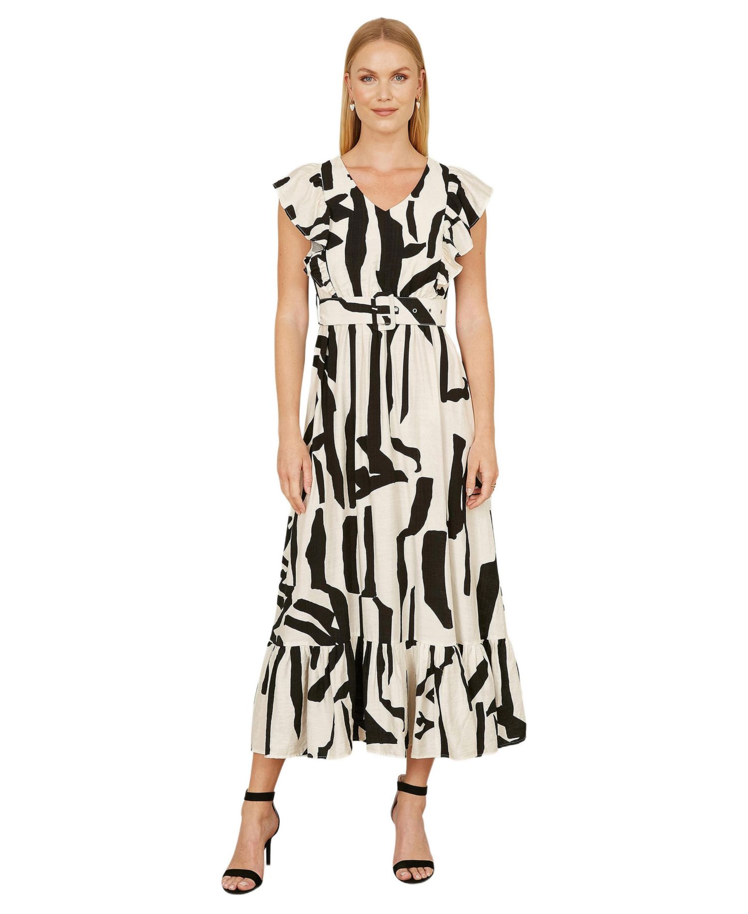 Women's Abstract Print Viscose Midi Dress