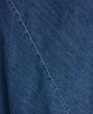 Petite Sleeveless Crewneck Bias Cut Dress