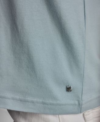 Petite Dome Studs Mini Ruffle Puff-Sleeve Crewneck T-Shirt