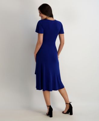 Flutter-Sleeve Midi Dress
