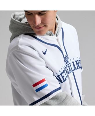 Men's White Netherlands Baseball 2026 World Baseball Classic Stadium Jersey