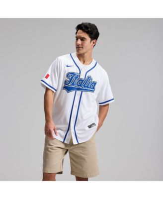 Men's White Italy Baseball 2026 World Baseball Classic Stadium Jersey