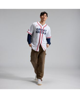 Men's White Great Britain Baseball 2026 World Baseball Classic Stadium Jersey