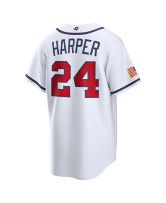 Men's Bryce Harper White USA Baseball 2026 World Baseball Classic Stadium Jersey