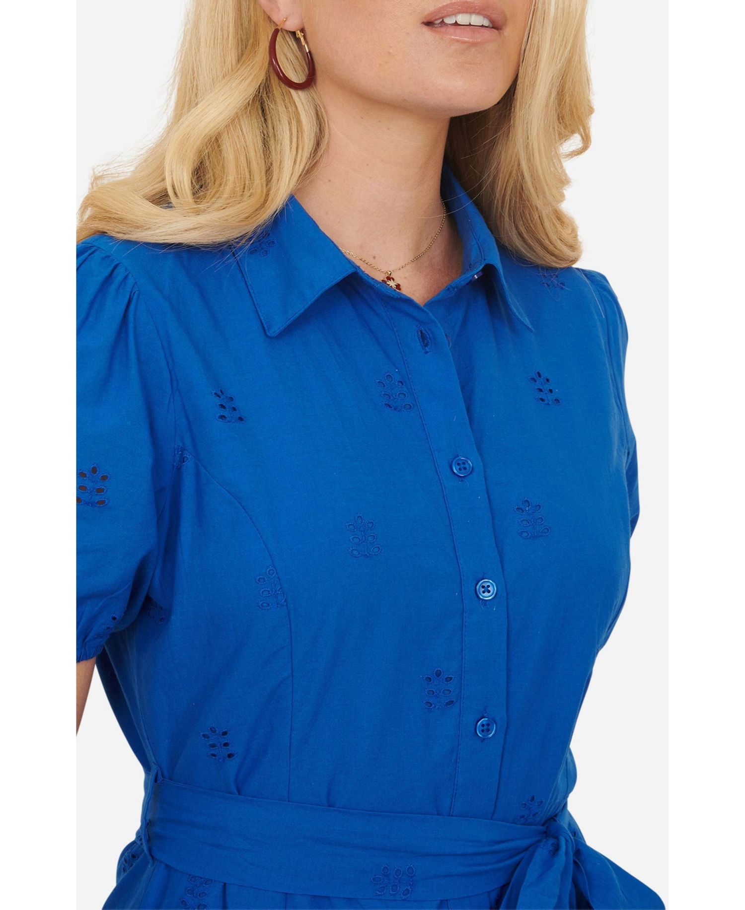 Women's Cotton Shirt Midi Dress