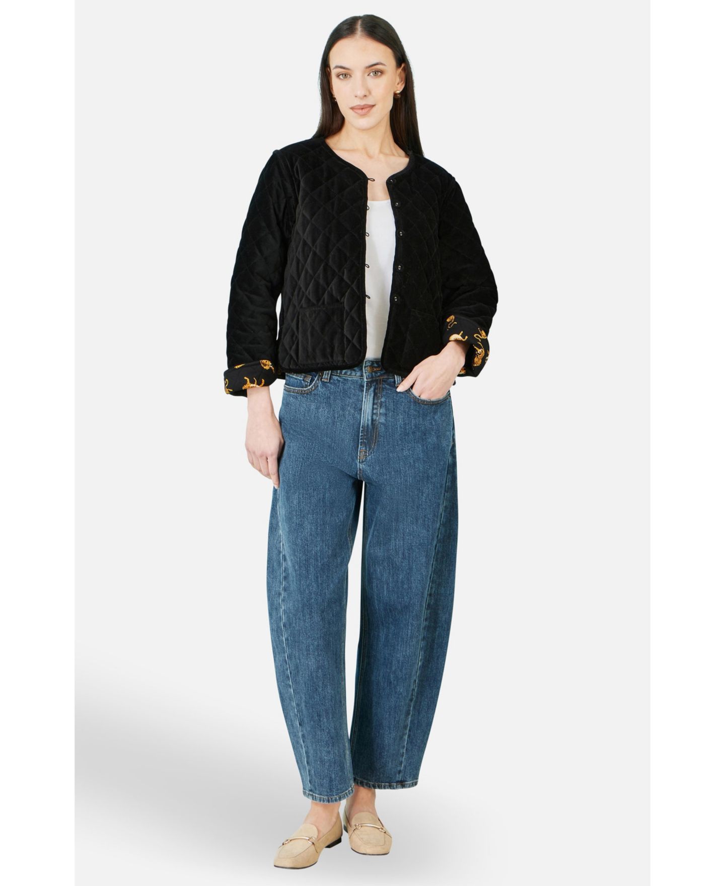 Женская куртка Yumi Jacket With Reversible Leopard Lining, цвет: Чёрный — фото 3